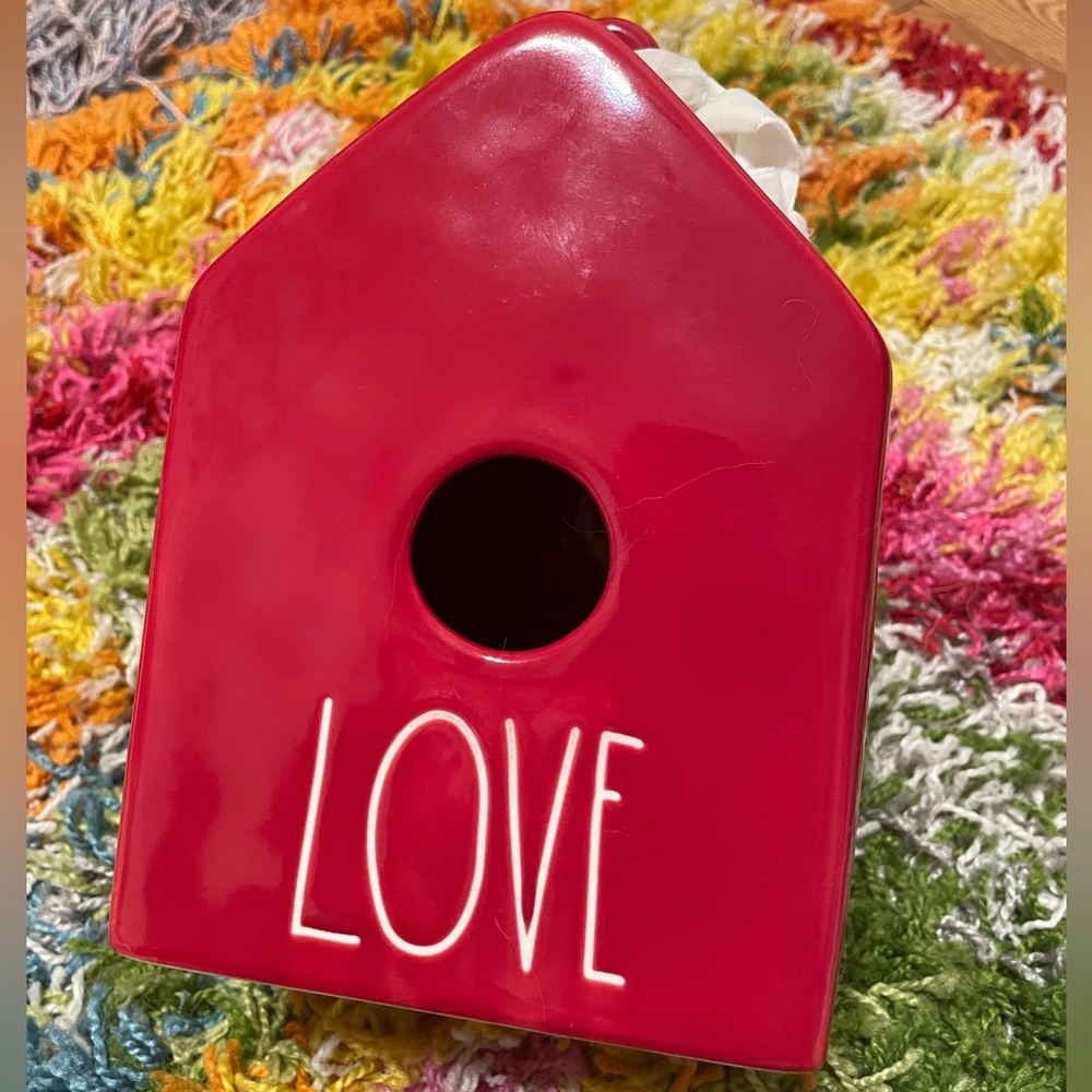 RAE DUNN Red LOVE Birdhouse